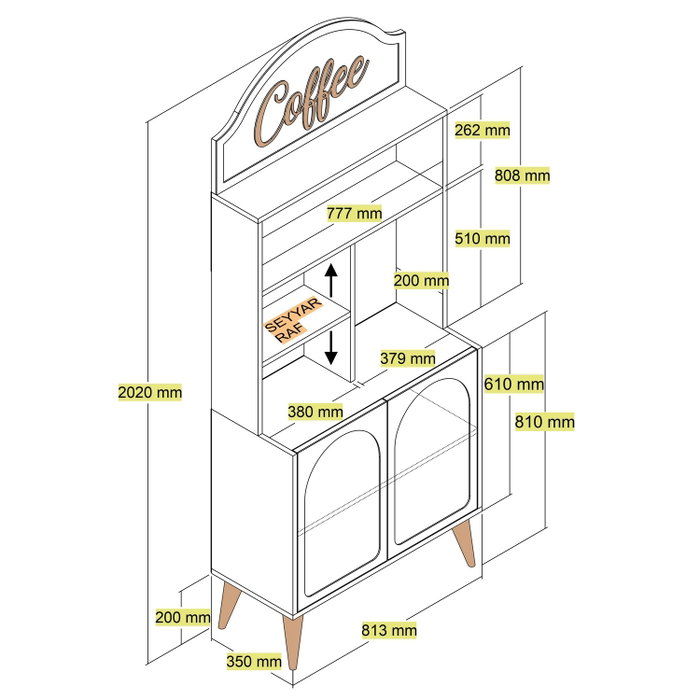 Hanah Home Lyon 80 - Crema y Nogal